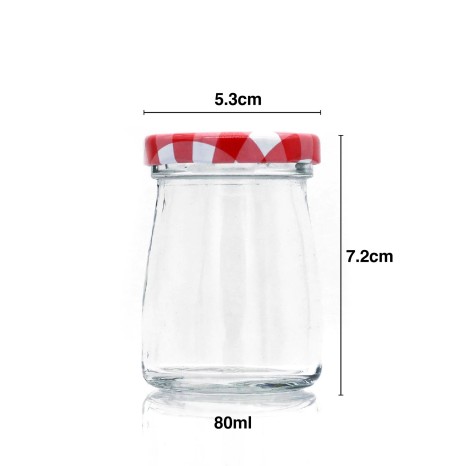 Frasco Vidro Multiusos Tampa Xadrez Redondo 80ml 5.3X7.2cm - Image product
