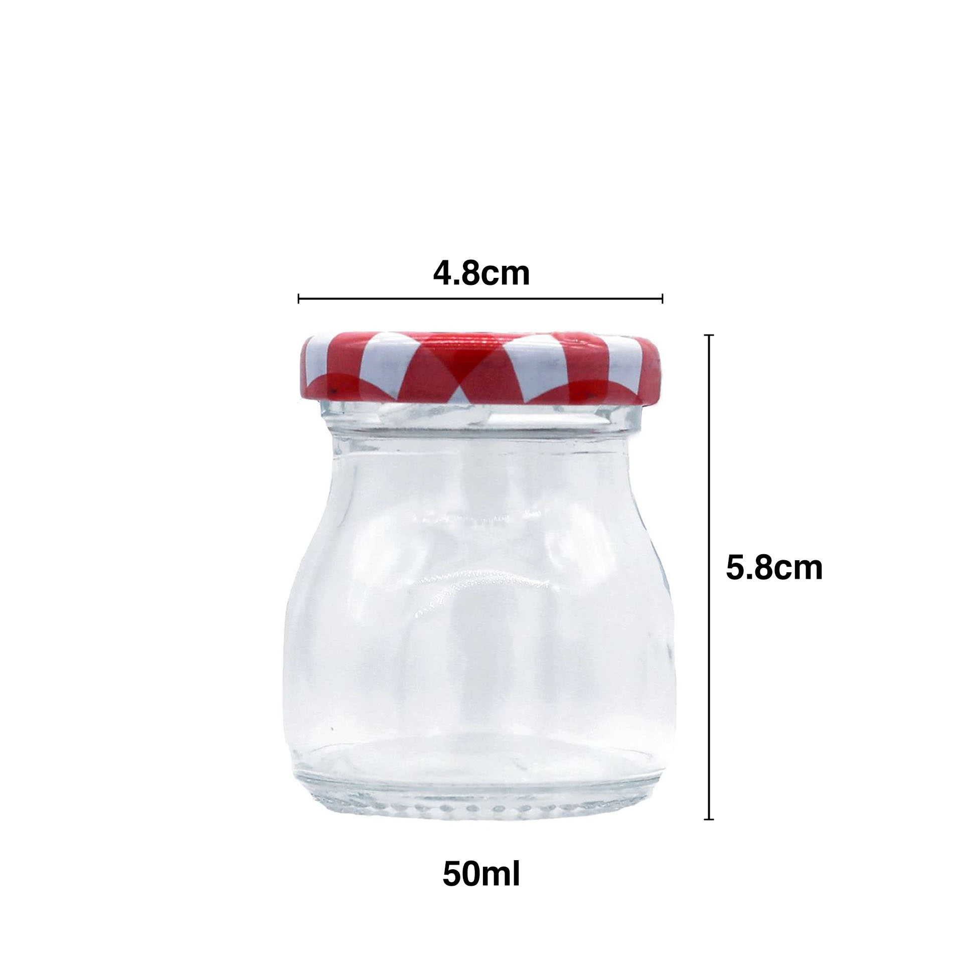 Frasco Vidro Multiusos Tampa Xadrez Redondo 50ml 4.8X5.8cm