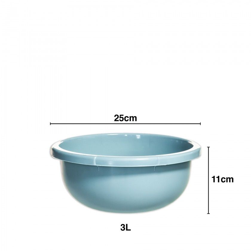 Bacia Plástico Redondo Azul 3l 25X11cm Bacia Plástico Redondo Azul 3l 25X11cm