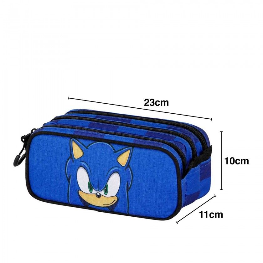 Estojo Triplo Sonic 23X11X10cm Estojo Triplo Sonic 23X11X10cm