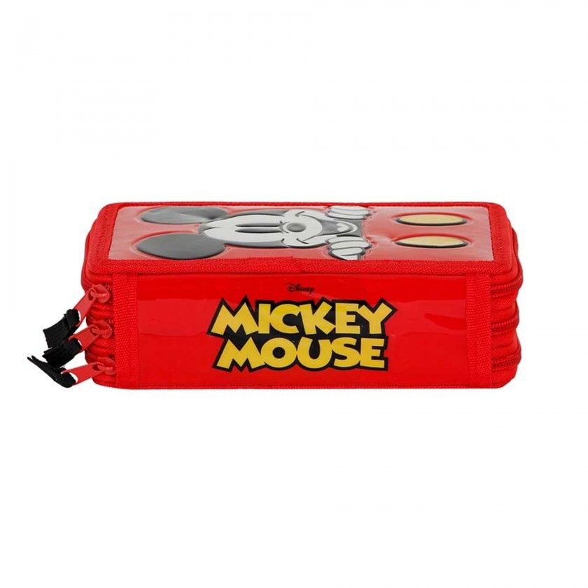 Estojo Triplo Mickey com Materia Escolar 14X21X7cm Estojo Triplo Mickey com Materia Escolar 14X21X7cm