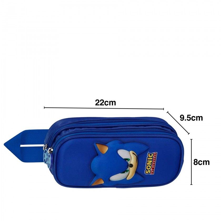Estojo Duplo 3D Sonic 22X9.5X8cm