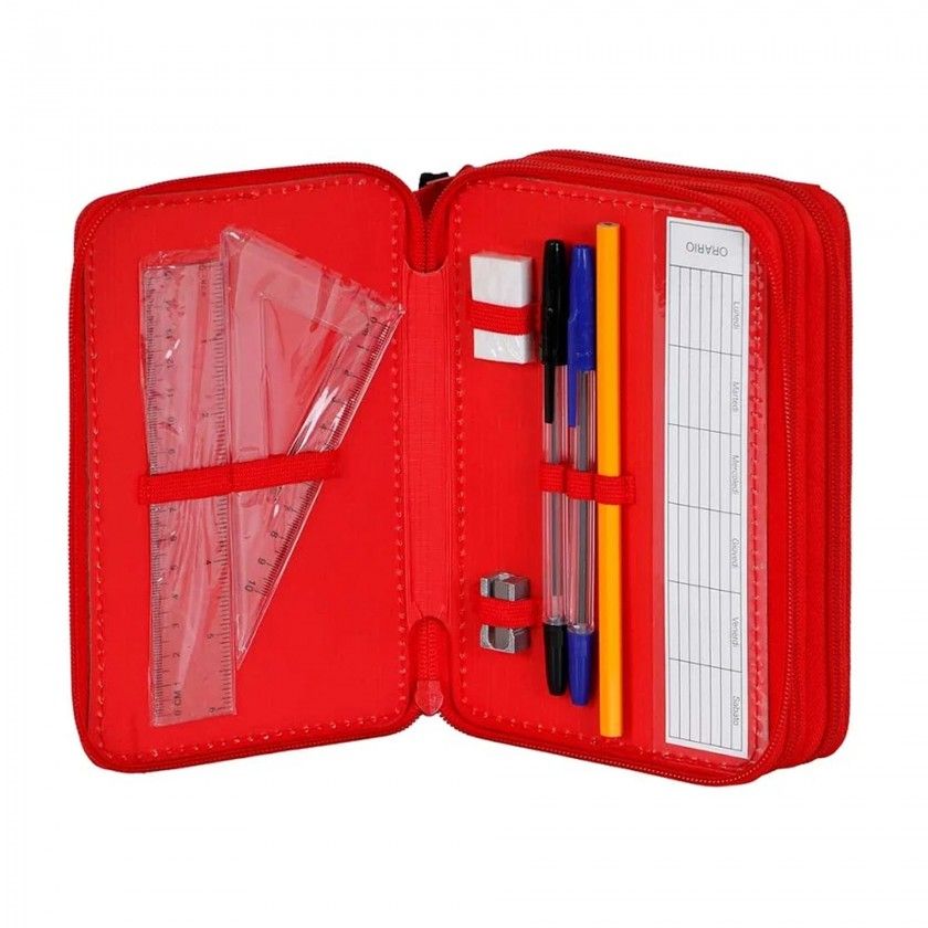 Estojo Triplo Mickey com Materia Escolar 14X21X7cm Estojo Triplo Mickey com Materia Escolar 14X21X7cm