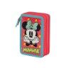 Estojo Triplo Minnie com Materia Escolar 14X21X7cm Estojo Triplo Minnie com Materia Escolar 14X21X7cm