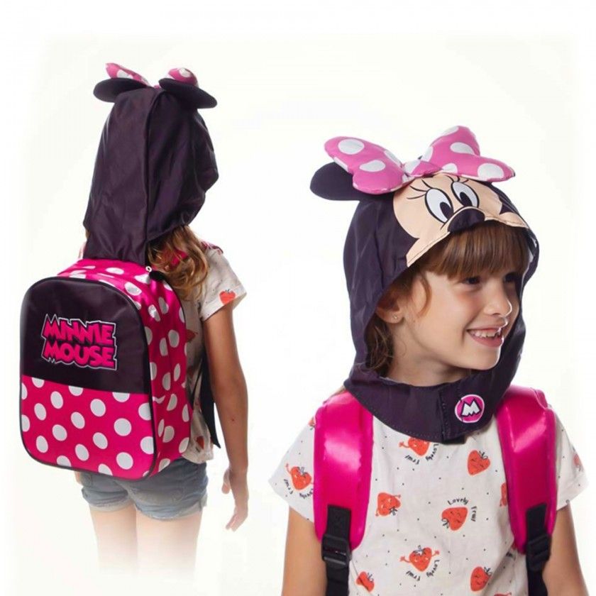 Mochila Infantil Minnie com Capucho 26X31X11cm Mochila Infantil Minnie com Capucho 26X31X11cm