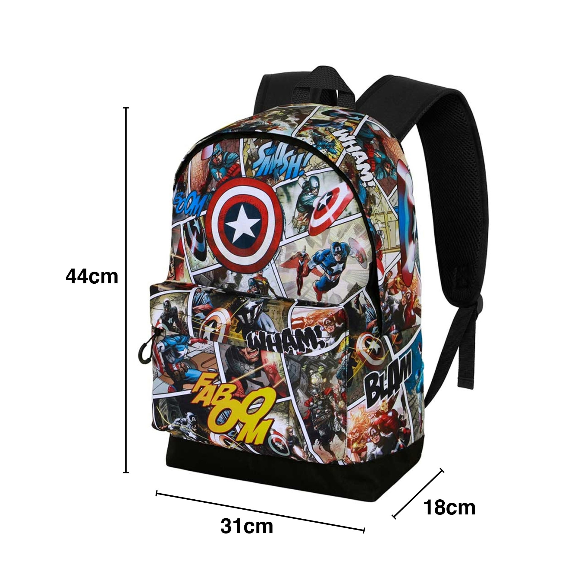 Mochila Infantil Capitão America 31X44X18cm