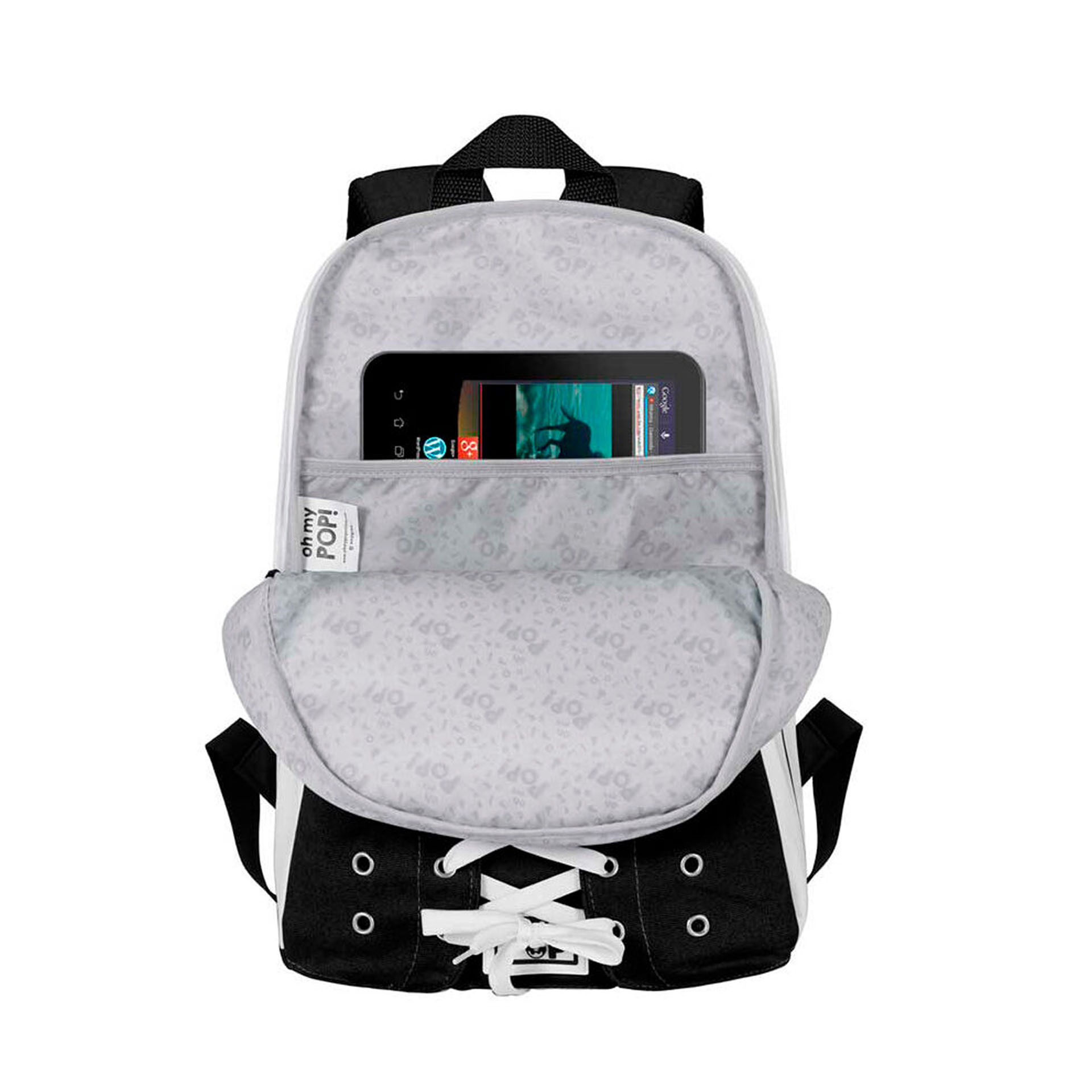 Mochila Escolar Sapatilha Omp! Preto 30X40X17cm