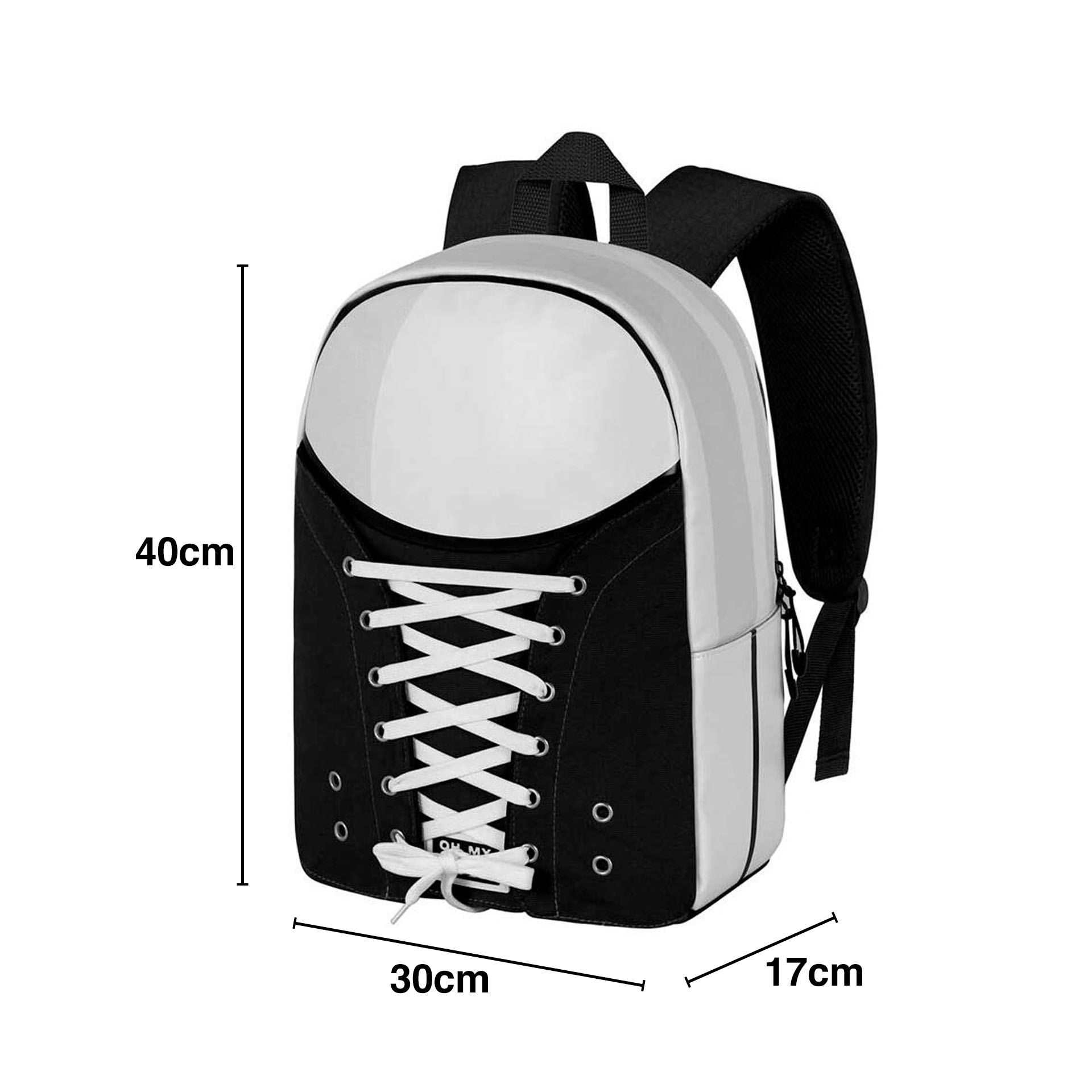 Mochila Escolar Sapatilha Omp! Preto 30X40X17cm
