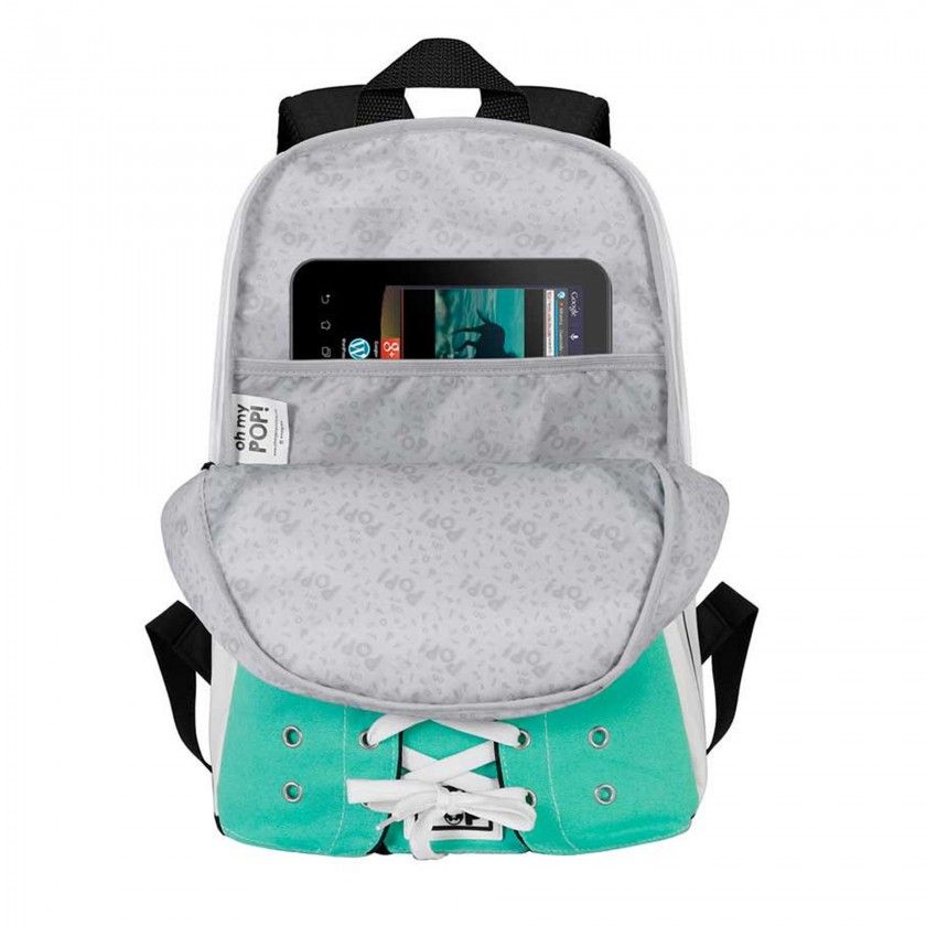 Mochila Escolar Sapatilha Omp! Azul 30X40X17cm Mochila Escolar Sapatilha Omp! Azul 30X40X17cm