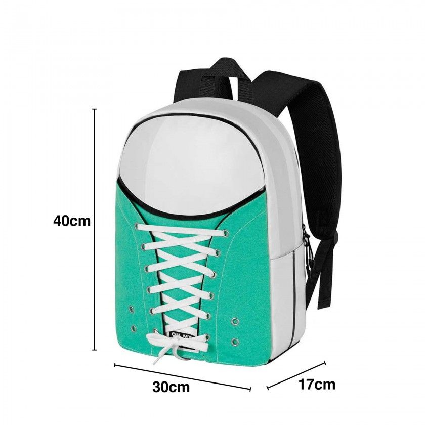 Mochila Escolar Sapatilha Omp! Azul 30X40X17cm Mochila Escolar Sapatilha Omp! Azul 30X40X17cm