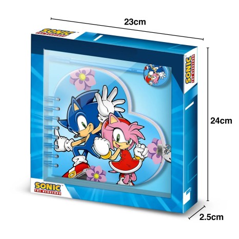 Diário Coração com Caneta Sonic 23X24X2.5cm - Image product