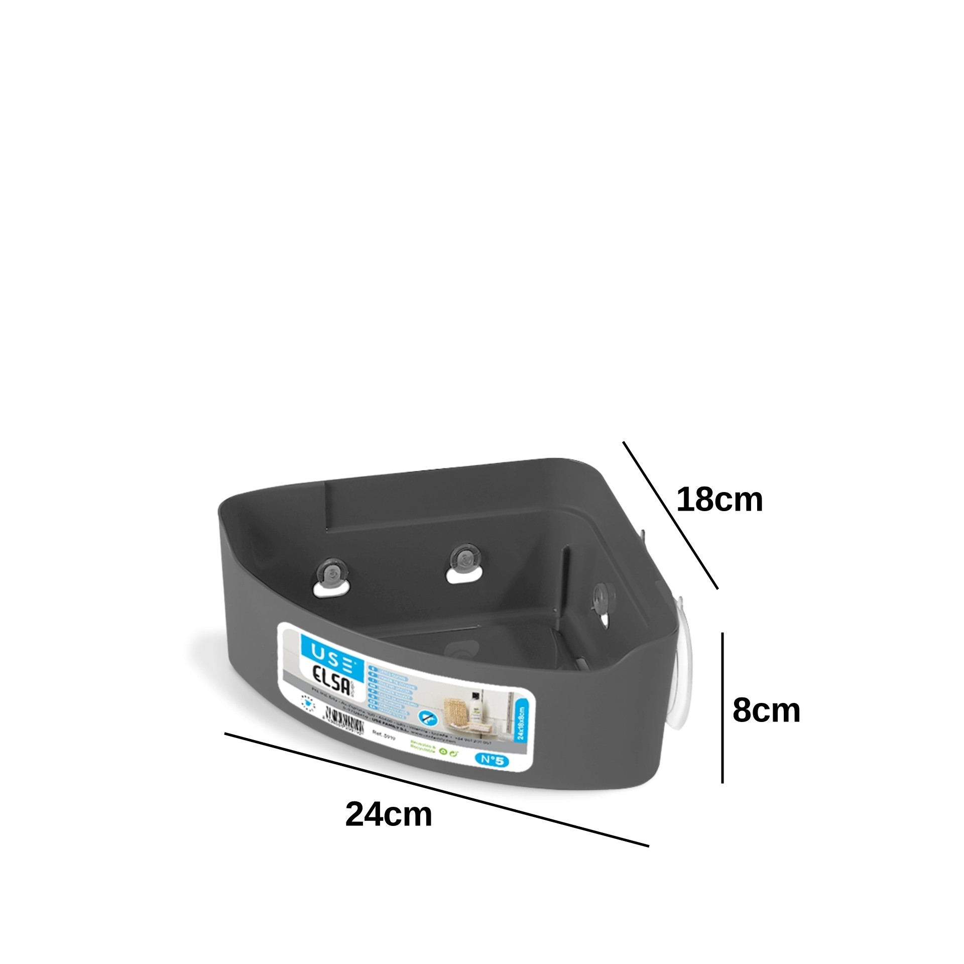 Cesto Organização Wc Ventosas Elsa Bege