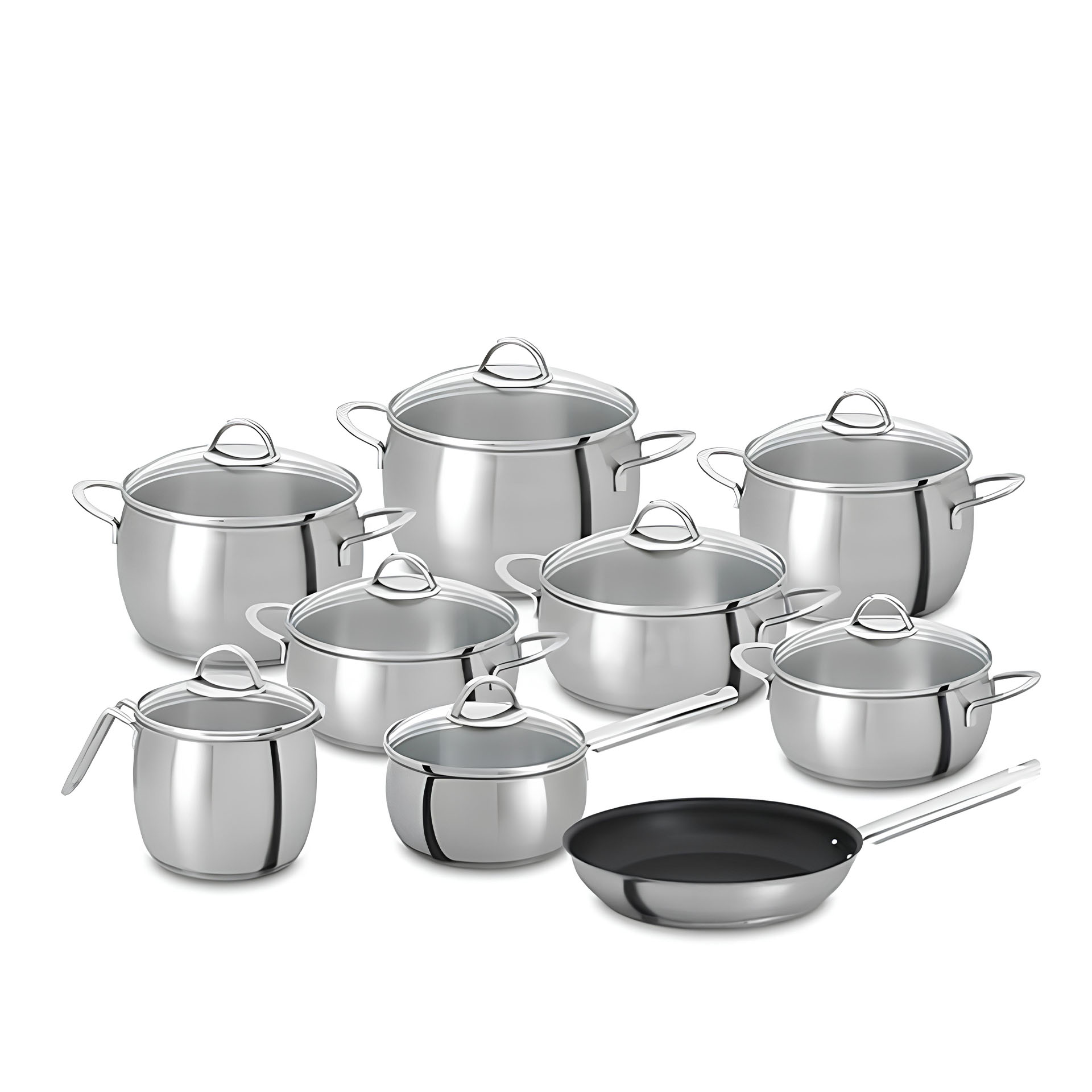 Trem Panelas Oceanus Tampa Vidro 9 Peças