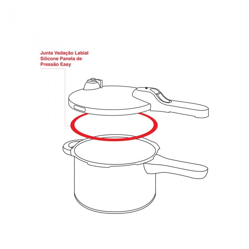 Junta Vedação Silicone para Panela Pressão Easy 22cm Junta Vedação Silicone para Panela Pressão Easy 22cm