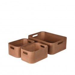 Conjunto 3 Caixas Madeira Retangular 36X26X12cm