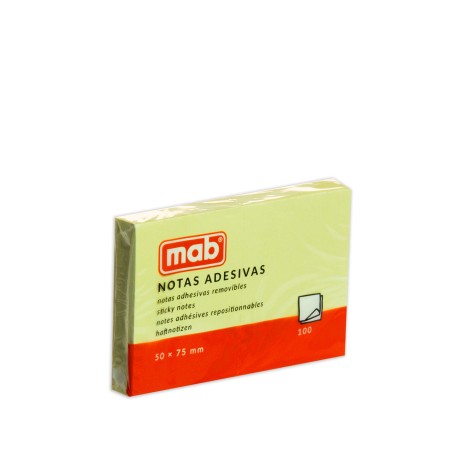 Bloco Notas Aderente Mab Amarelo 50X75mm Pack 100 - Image product