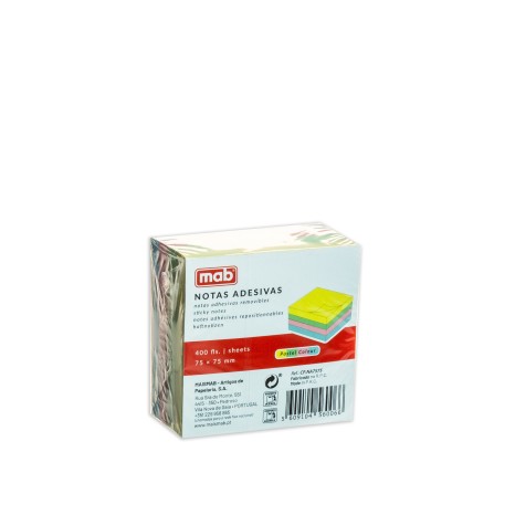 Bloco Notas Aderente Mab Cores 75X75mm Pack 4X100 - Image product