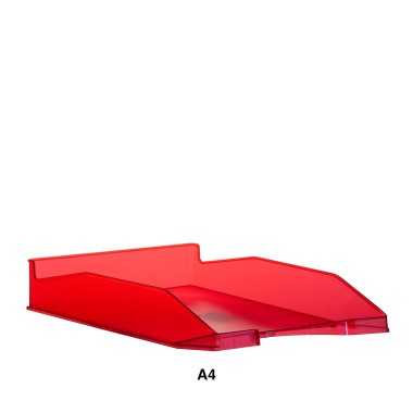Tabuleiro Plástico A4 Transparente Vermelho