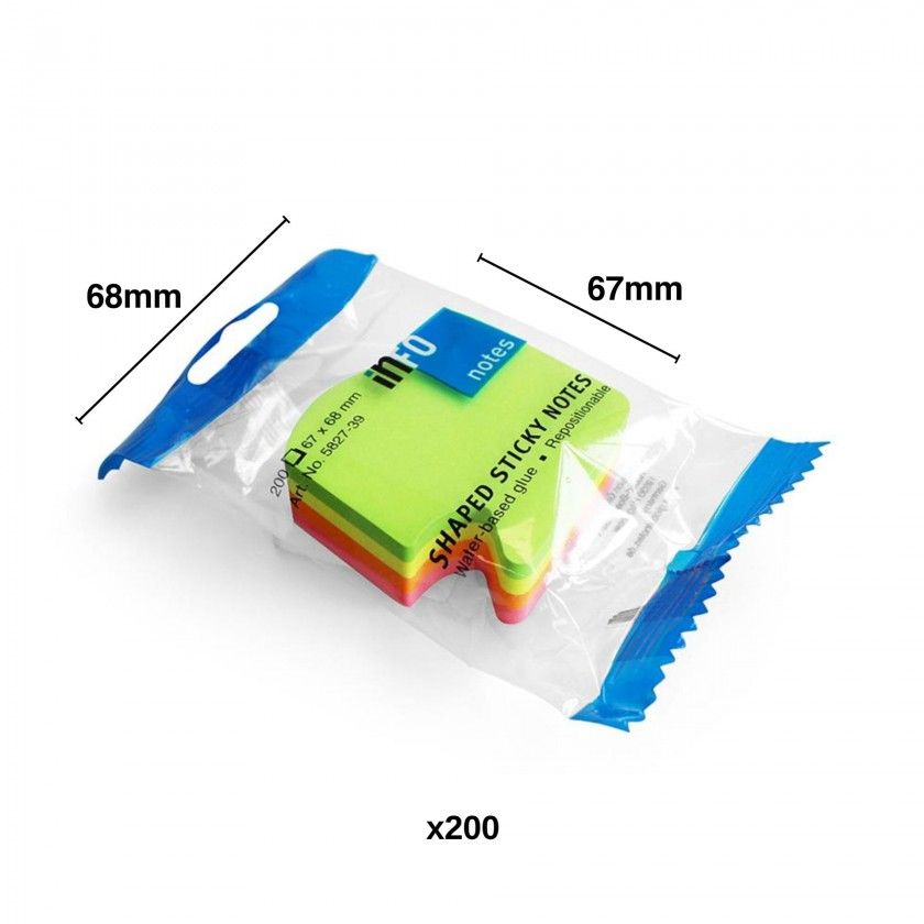 Notas Aderentes Brilhantes Seta Curvada 67X68mm Pack 200 Notas Aderentes Brilhantes Seta Curvada 67X68mm Pack 200