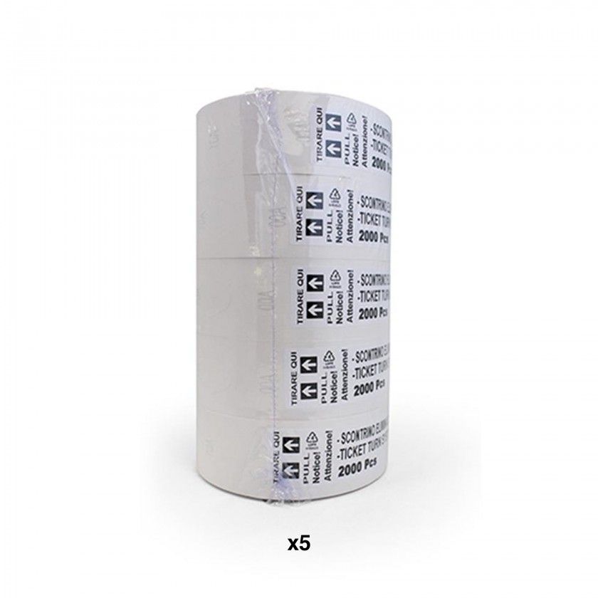 Rolo com 2000 Senhas "Sua Vez" Branco Pack 5