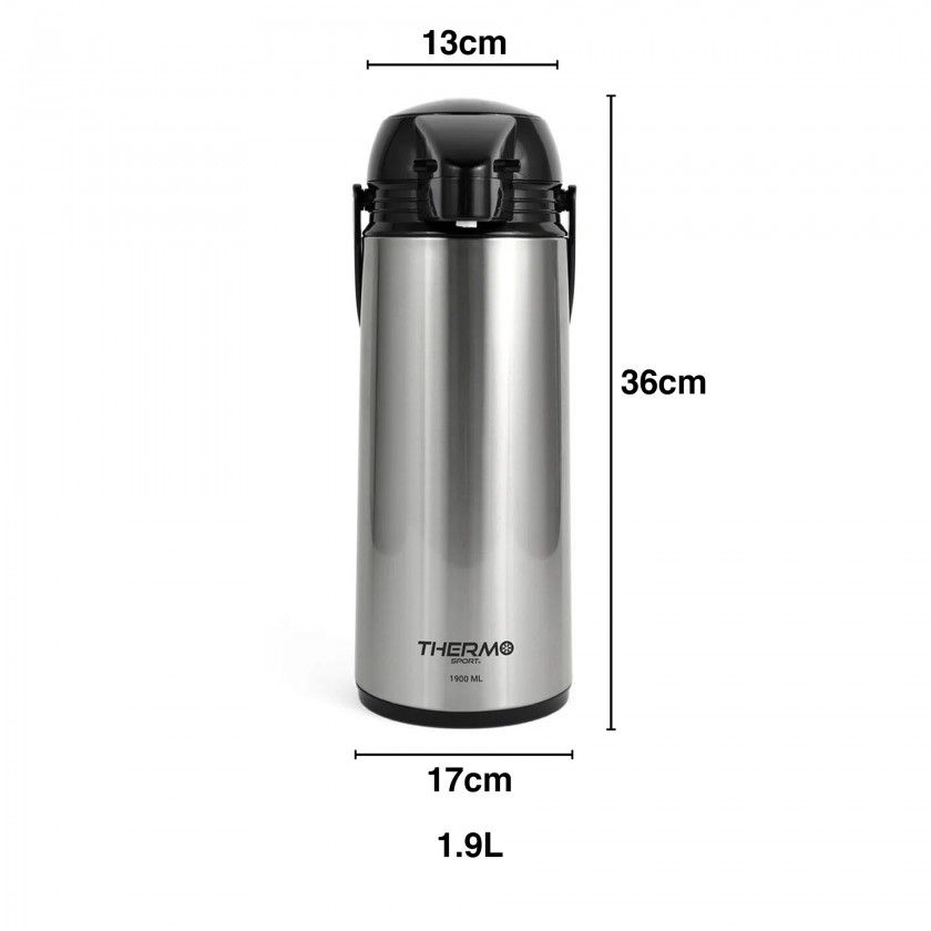 Termo Sifo Inox 1900ml 17X13X36cm