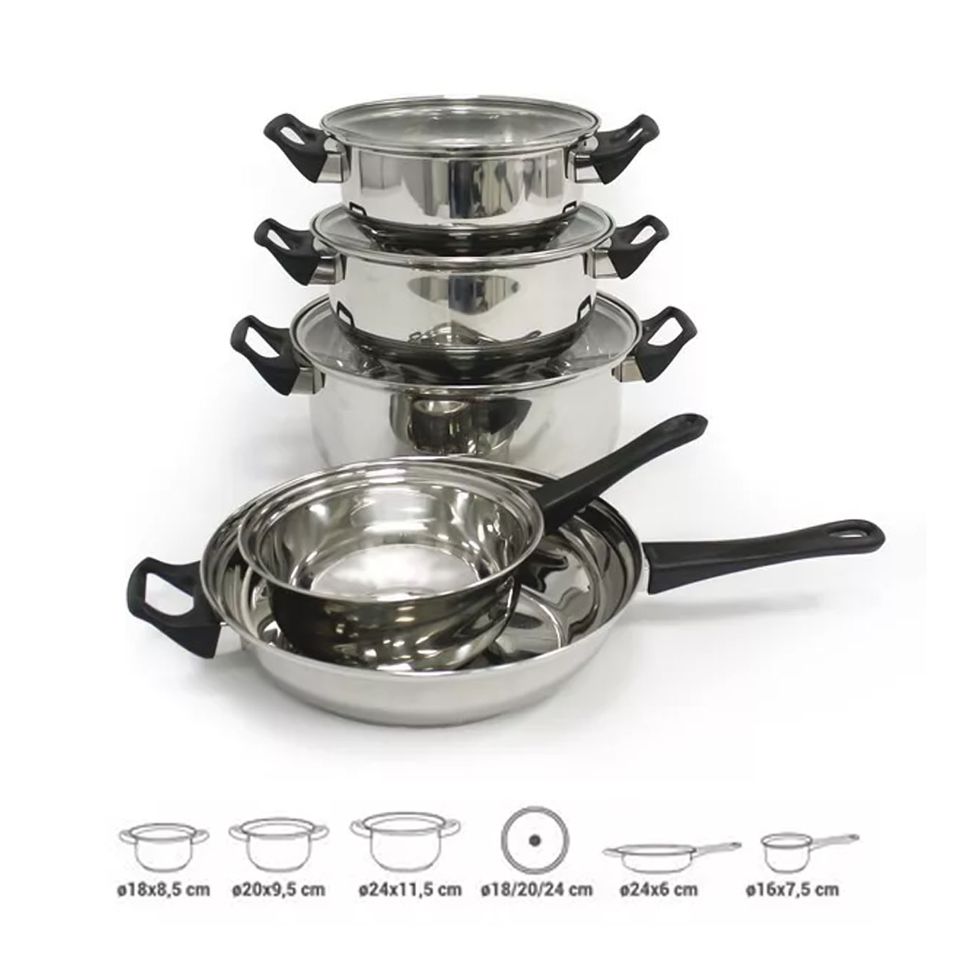 Trem Cozinha Inox Geno 8 Peças