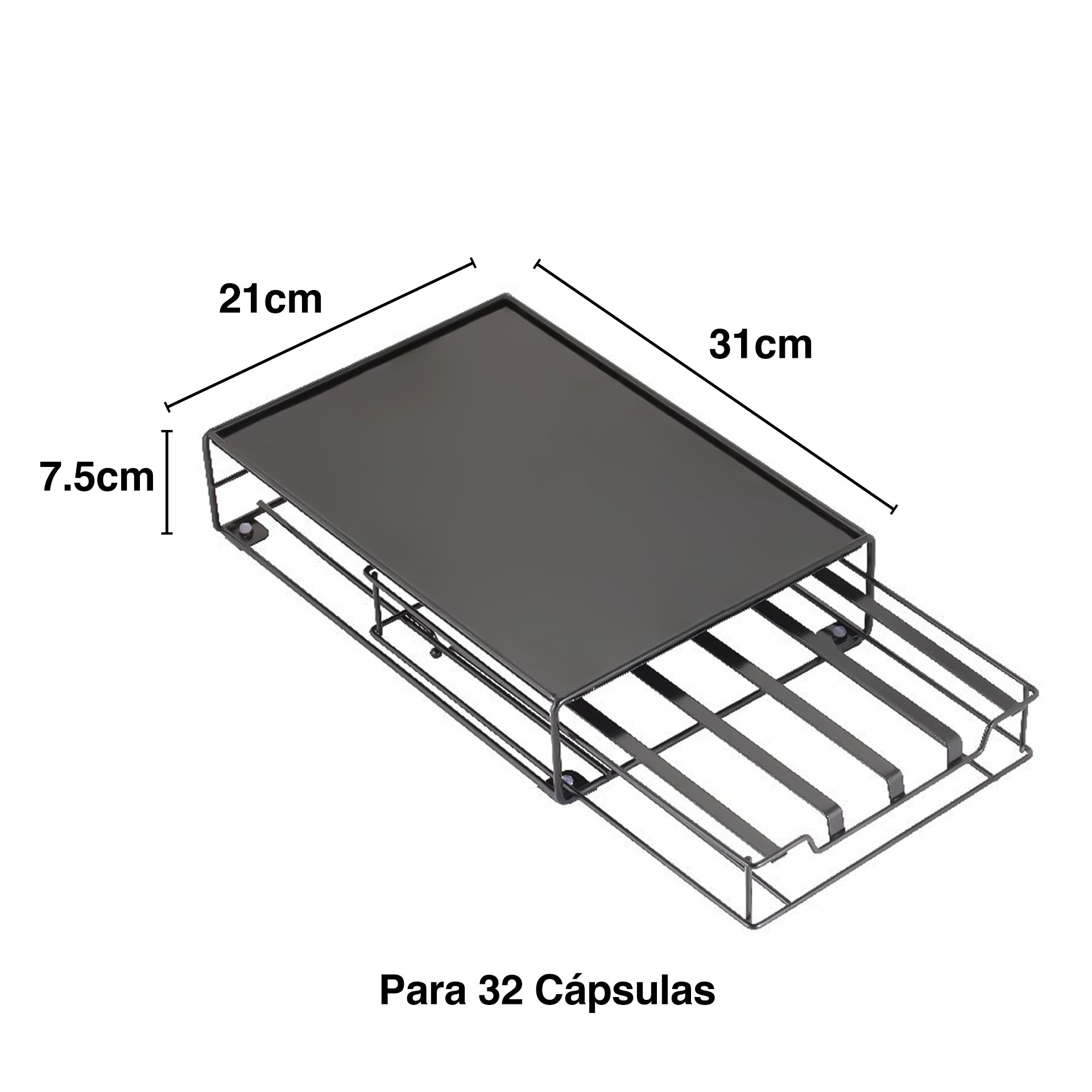 Suporte Metal 32 Cápsulas Café 21X31X7.5cm