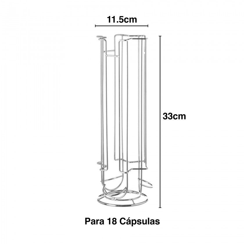 Suporte Metal 18 Cápsulas Café 11.5X33cm Suporte Metal 18 Cápsulas Café 11.5X33cm