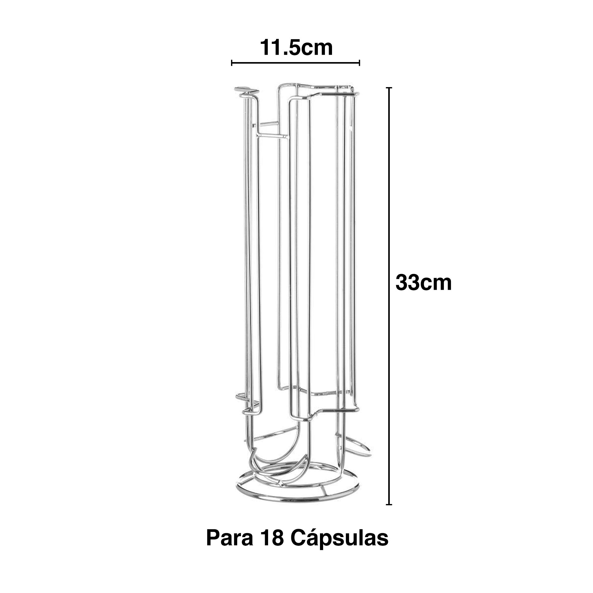 Suporte Metal 18 Cápsulas Café 11.5X33cm
