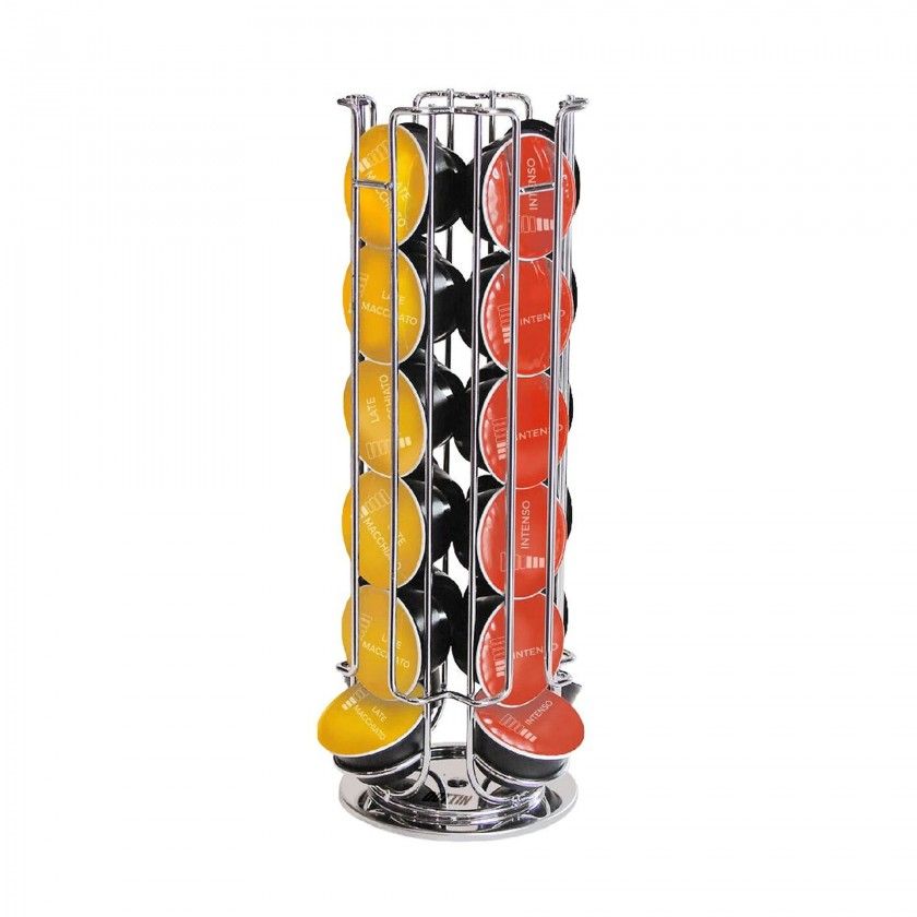 Suporte Inox 24 Cápsulas Café Giratório 14X33cm Suporte Inox 24 Cápsulas Café Giratório 14X33cm