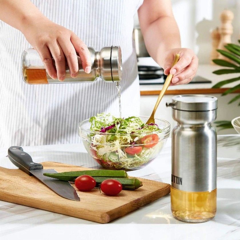 Galheteiro Vidro / Inox 360ml 20.5cm