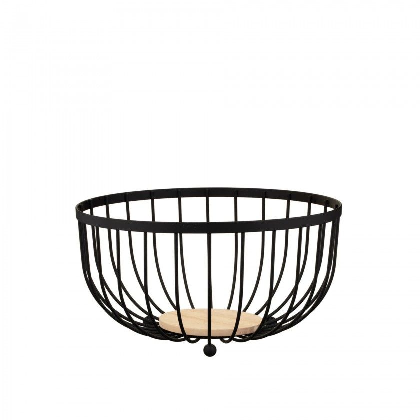 Fruteira Metal Preta 25X25X13cm