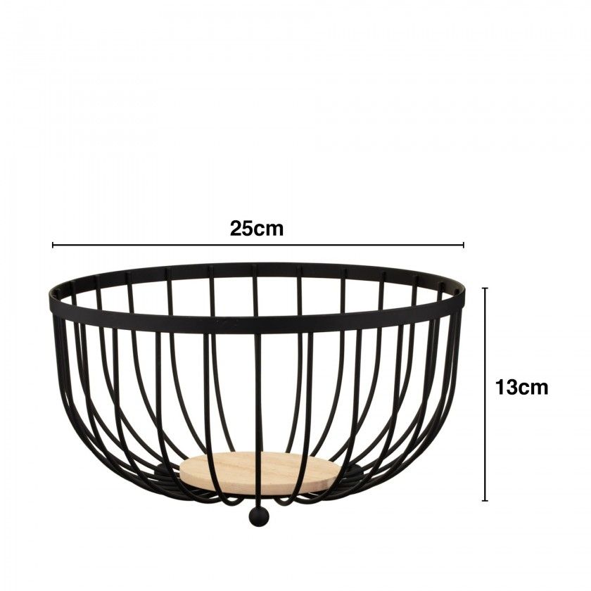 Fruteira Metal Preta 25X25X13cm Fruteira Metal Preta 25X25X13cm