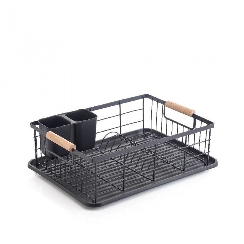 Escorredor Loiça Metal Asas Madeira 43X32X14cm Escorredor Loiça Metal Asas Madeira 43X32X14cm