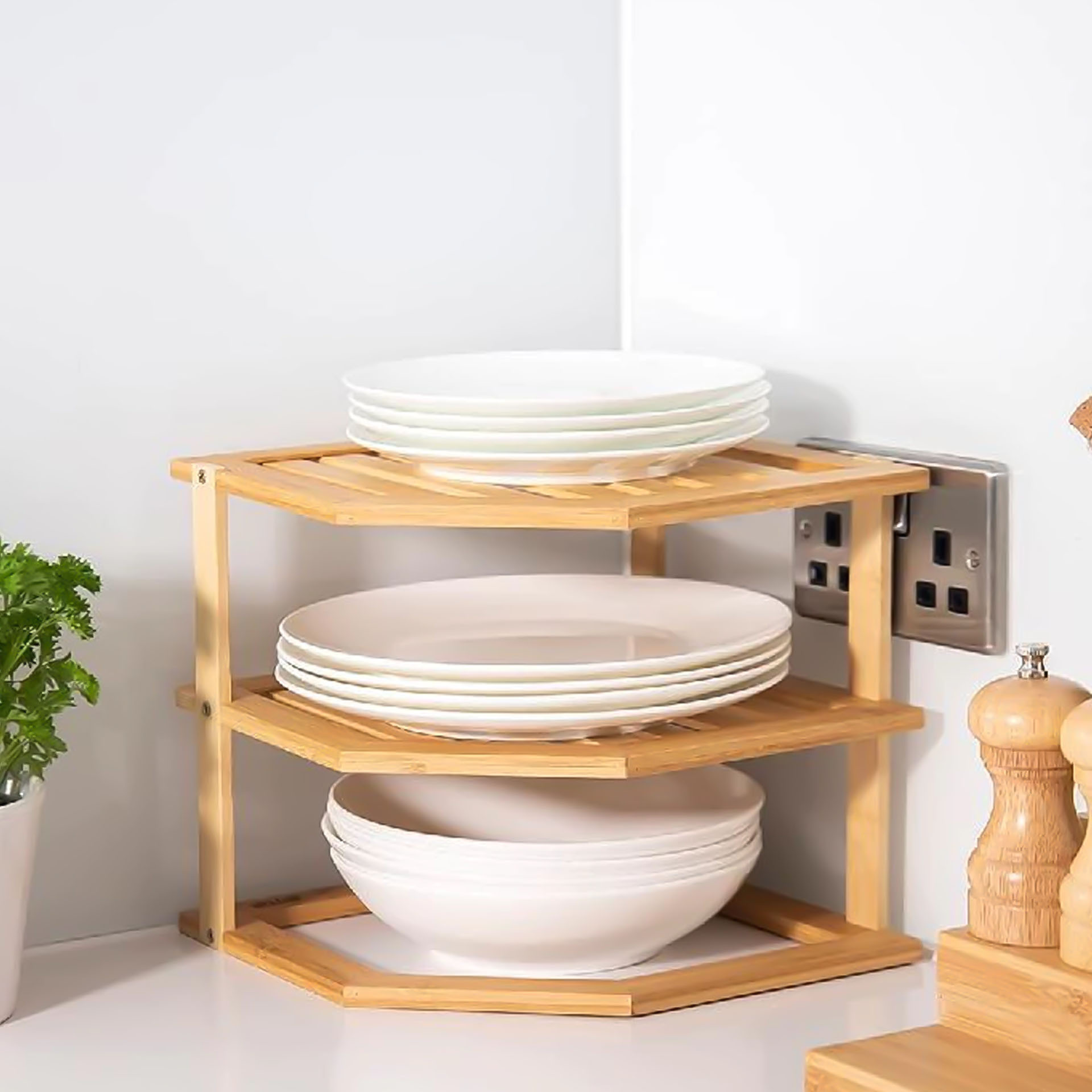 Estante Organizadora Canto Bambu 25X25X23cm