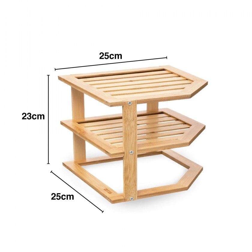 Estante Organizadora Canto Bambu 25X25X23cm