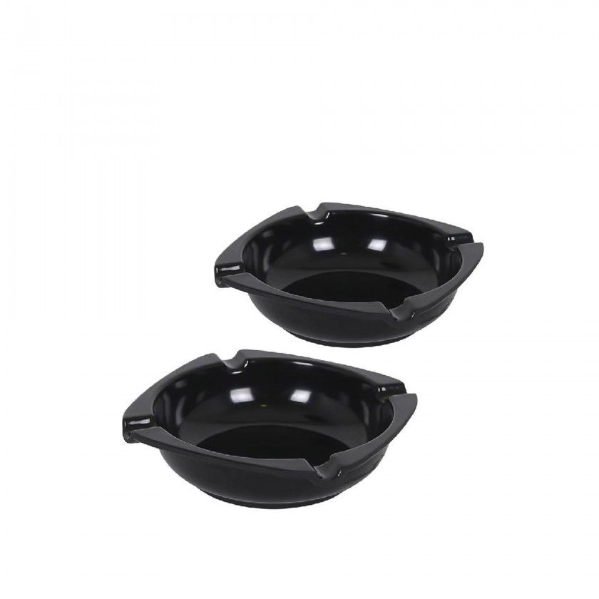 Cinzeiro Melamina Preto 10cm Pack 2