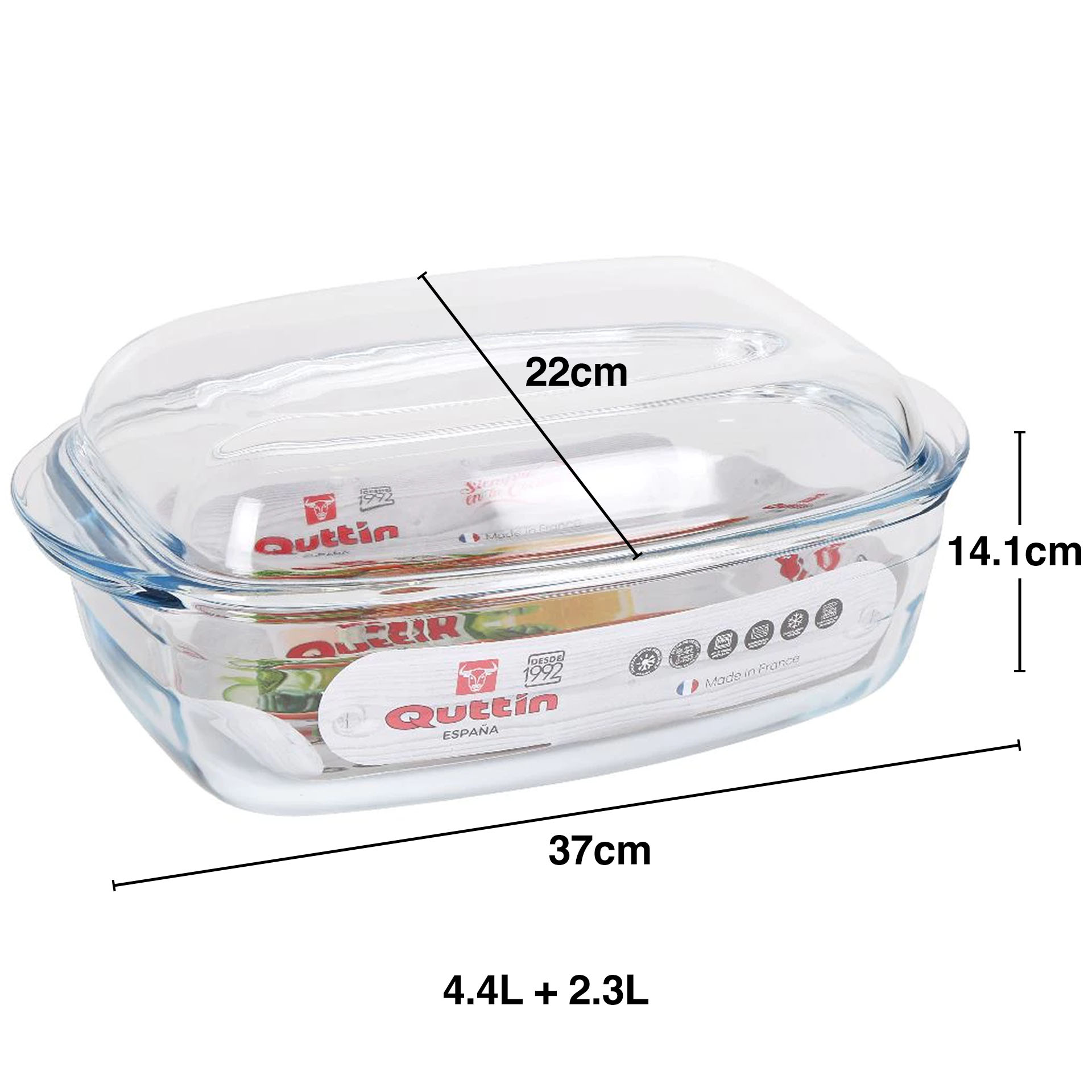 Caçarola Vidro com Tampa Quttin