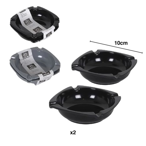 Cinzeiro Melamina Preto 10cm Pack 2 - Image product