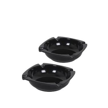 Cinzeiro Melamina Preto 10cm Pack 2