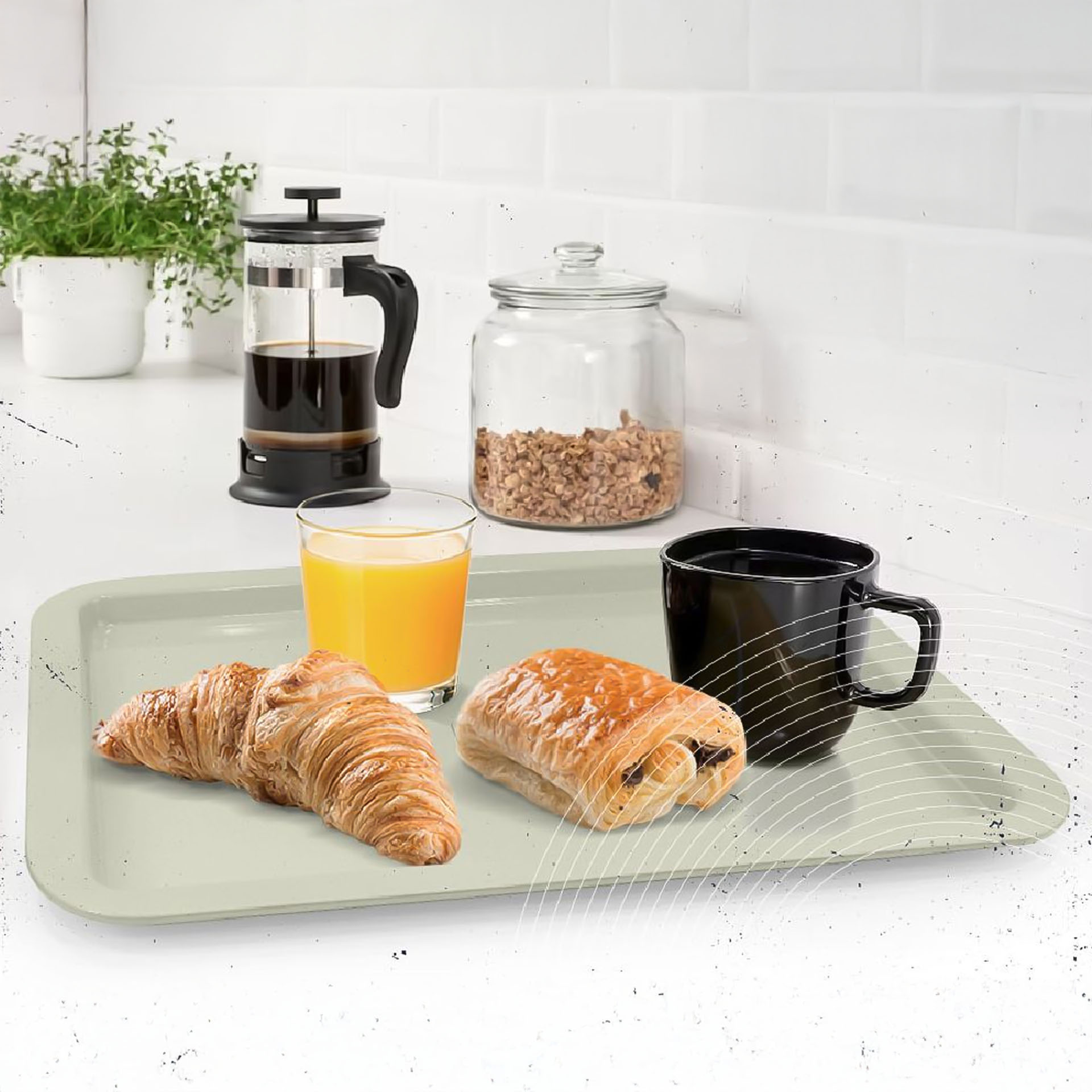 Bandeja Metal Servir Retangular Cor Sortida 38X27cm