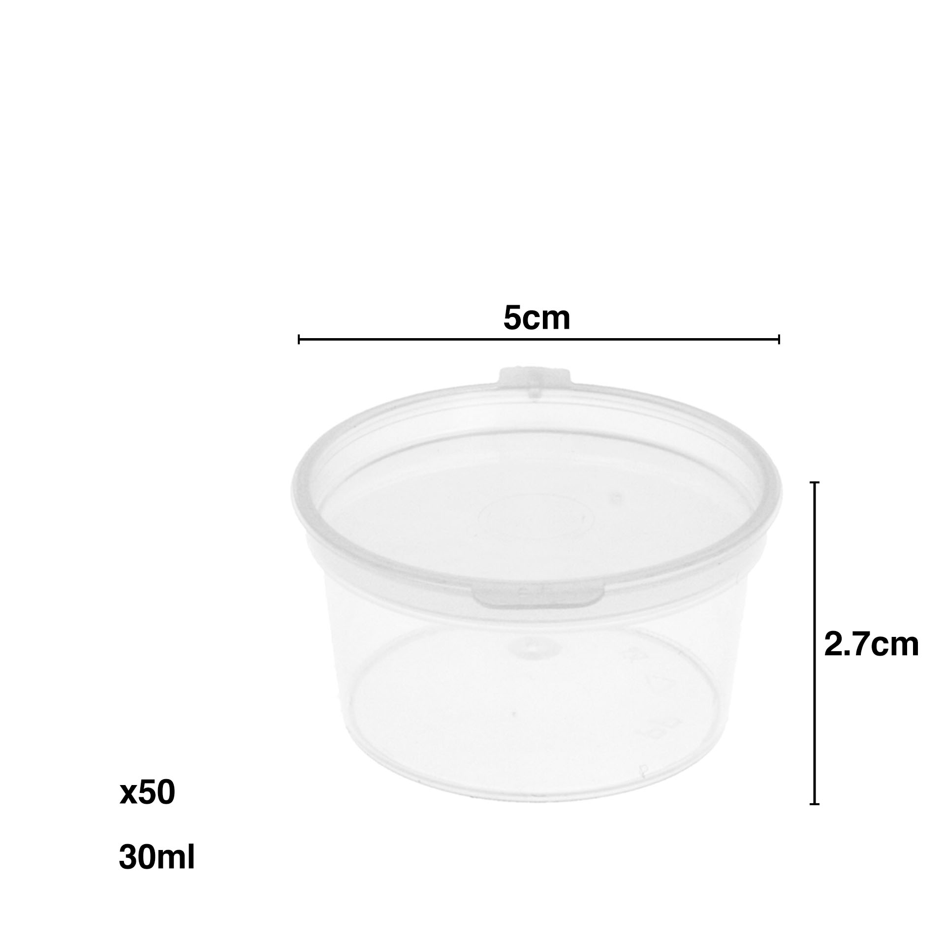 Recipiente Polipropileno com Tampa Redondo Pack 50