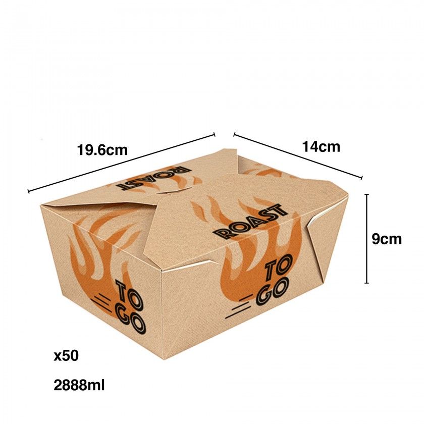 Caixa Microondas 1 Frango 2880ml 19.6X14X9cm Pack 50