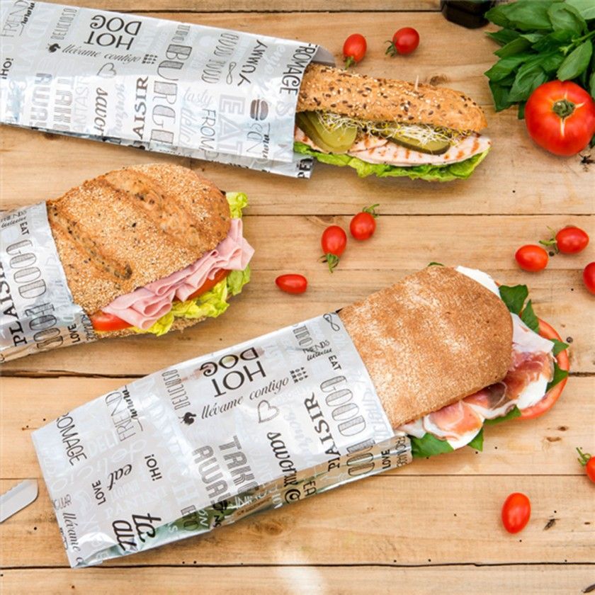 Saco para Hambrguer Papel / Alumnio Parole 14X7X22cm Pack 500