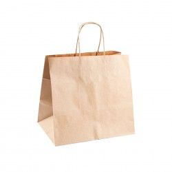 Saco Catering com Asas Kraft Bege 26X17X24cm Pack 25