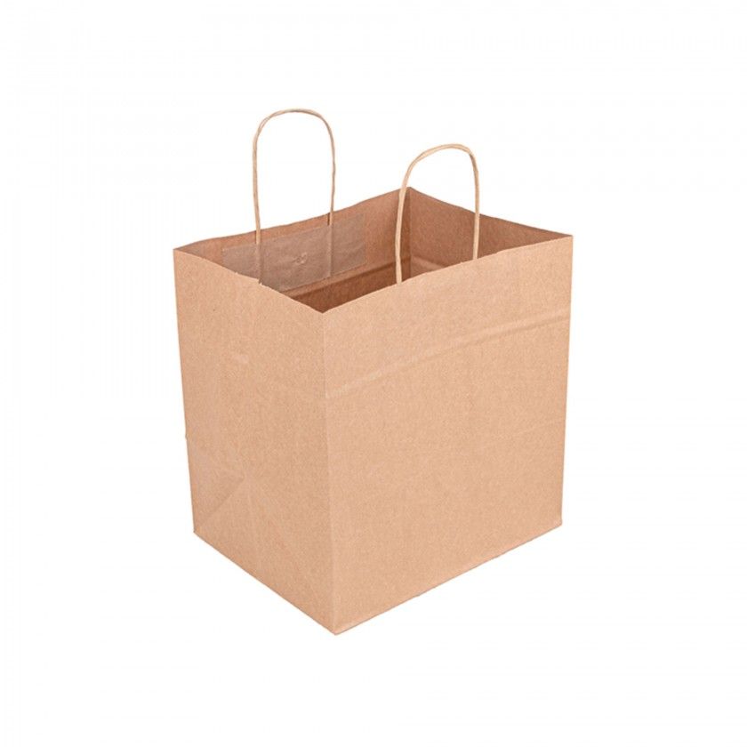 Saco Catering com Asas Kraft Bege 26X20X27cm Pack 25