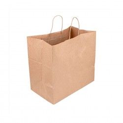 Saco Catering com Asas Kraft Bege 36X21X33.5cm Pack 25