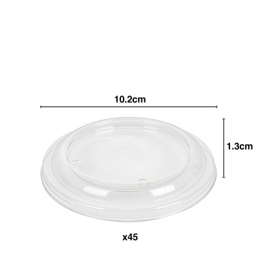 Tampa para Copo Gelado Rpet Redondo 10.2X1.3cm Pack 45
