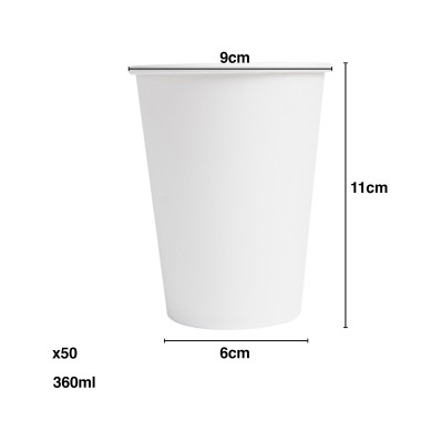 Copo Cartão Bebidas Quentes Branco Pack 50