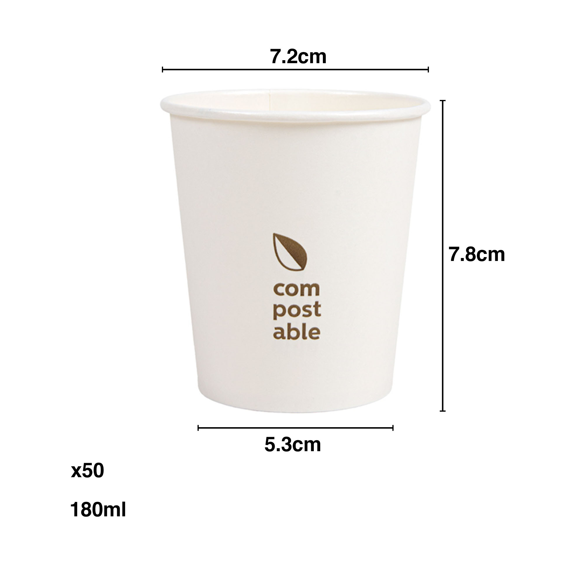 Copo Cartão Bebidas Frias / Quentes Compostable Pack 50